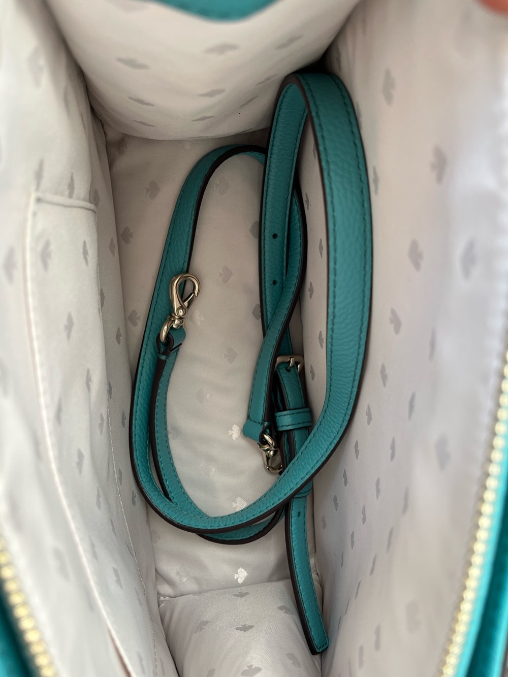 Kate Spade ♠️ Teal Leather satchel/Crossbody, EUC like NEW - Picture 3 of 12